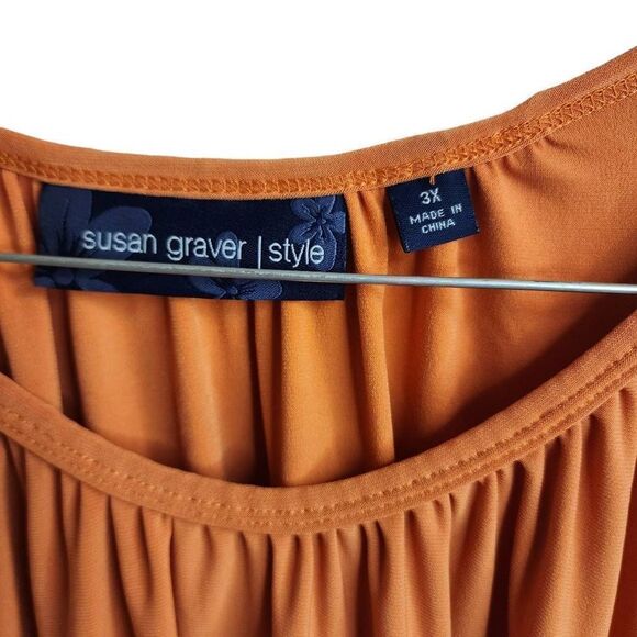 Susan Graver Style Pumpkin Spice Orange Top Size 3x - Picture 2 of 9